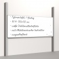 Pylonentafel, 300x120 cm, 1-flächig, höhenverstellbar, Stahlemaille weiß 